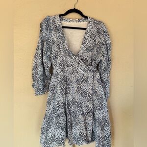 Madewell Long Sleeve Floral Wrap Dress